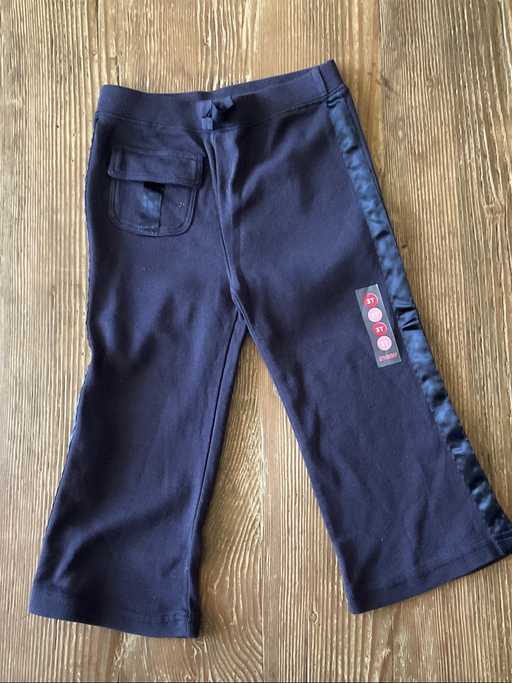 Gymboree Navy Blue Kids Jogger Pants with Satin Side Stripe capris length